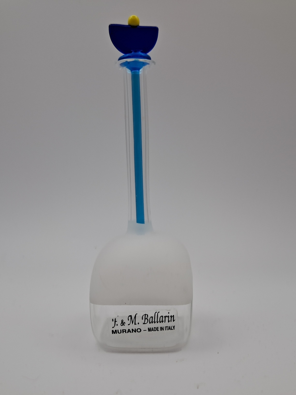 J. & M. Ballarin Murano Blue Glass Decorative Bottle